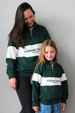 Load image into Gallery viewer, Forest Green Adults Quarter Zip Jumper