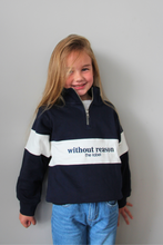 Load image into Gallery viewer, Navy Blue Kids Quarter Zip Jumper