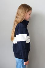 Load image into Gallery viewer, Navy Blue Kids Quarter Zip Jumper