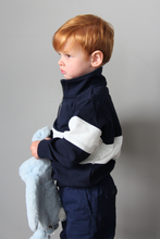 Load image into Gallery viewer, Navy Blue Kids Quarter Zip Jumper