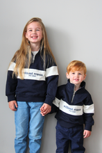 Load image into Gallery viewer, Navy Blue Kids Quarter Zip Jumper