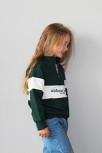 Load image into Gallery viewer, Forest Green Kids Quarter Zip Jumper