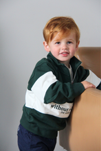 Load image into Gallery viewer, Forest Green Kids Quarter Zip Jumper