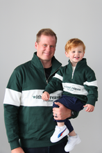 Load image into Gallery viewer, Forest Green Kids Quarter Zip Jumper