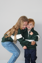 Load image into Gallery viewer, Forest Green Kids Quarter Zip Jumper