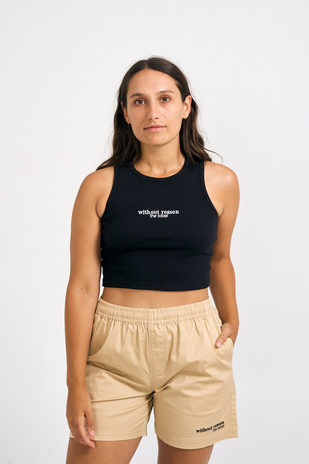 Black Racerback Original Cropped Tank Top