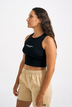 Load image into Gallery viewer, Black Racerback Original Cropped Tank Top