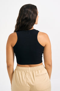 Black Racerback Original Cropped Tank Top