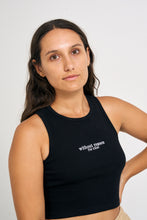 Load image into Gallery viewer, Black Racerback Original Cropped Tank Top