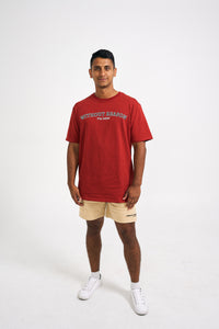 Cherry Red Slim Fit College Tee