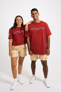 Cherry Red Slim Fit College Tee