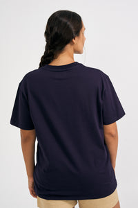 Navy Blue Slim Fit College Tee