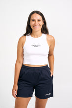 Load image into Gallery viewer, White Racerback Original Cropped Tank Top