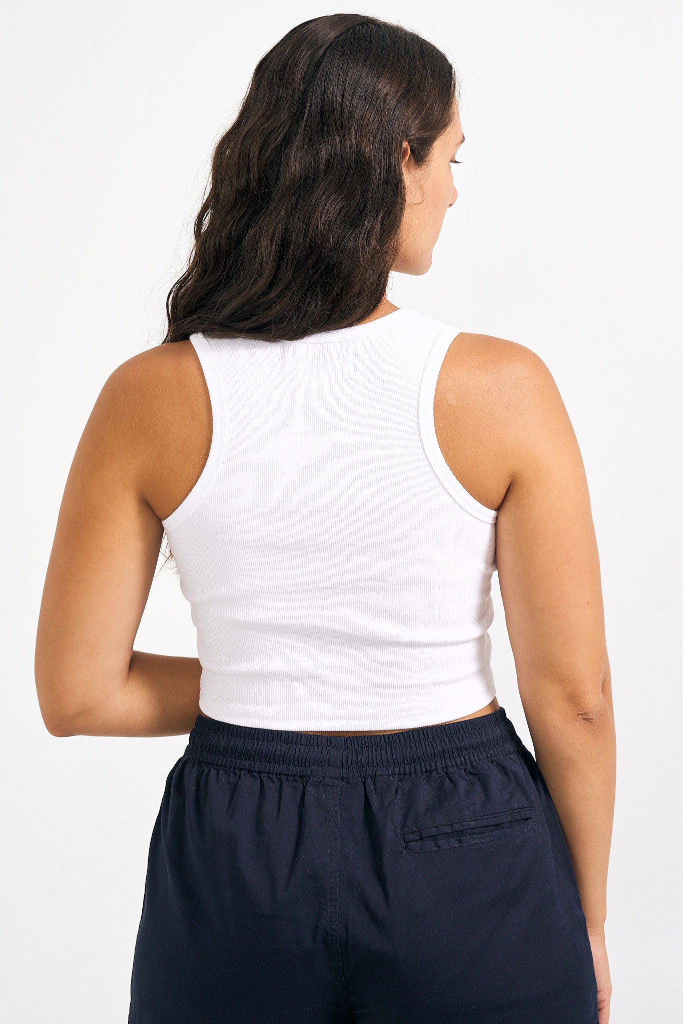 White Racerback White Racerback Original Cropped Tank Top – Without Reason the Label